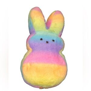 Peeps easter large bunny rainbow pastel rabbit plush 17” multicolor stuffed